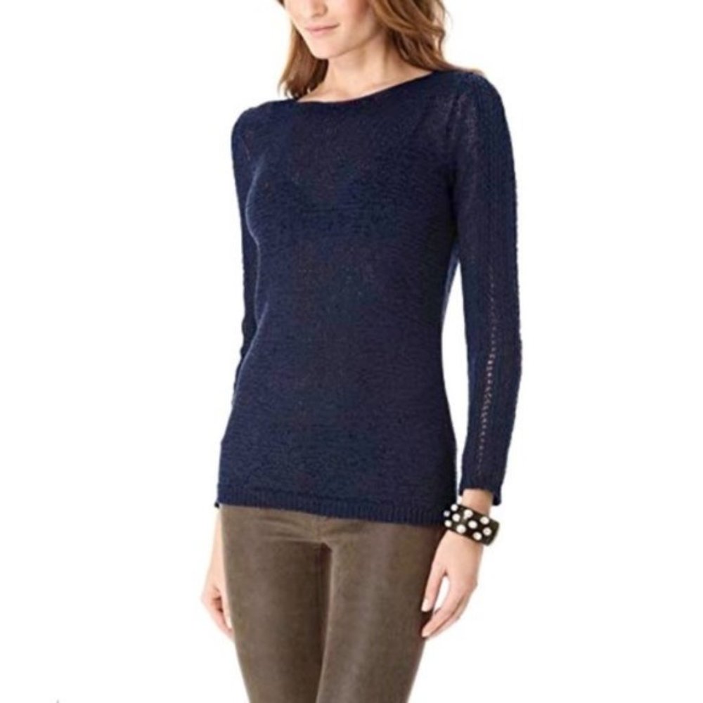 Rachel Zoe Karla Knit Sweater Blue Sz Large